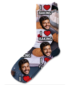Alternative view of I Love Baking Personalised Socks Photo Socks