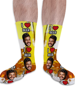 I Love Beer Personalised Socks Photo Socks