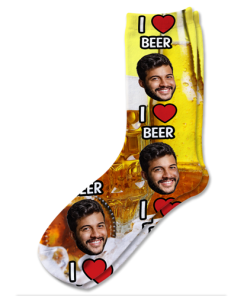 Alternative view of I Love Beer Personalised Socks Photo Socks