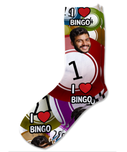 Alternative view of I Love Bingo Personalised Socks Photo Socks