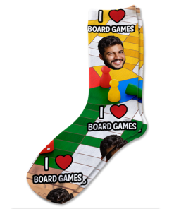 Alternative view of I Love Board Games Personalised Socks Photo Socks