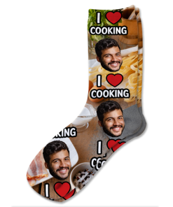 Alternative view of I Love Cooking Personalised Socks Photo Socks
