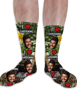 I Love Gardening Personalised Socks Photo Socks