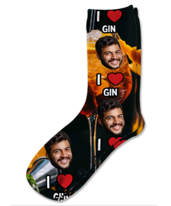 Alternative view of I Love Gin Personalised Socks Photo Socks