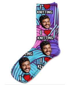 Alternative view of I Love Knitting Personalised Socks Photo Socks