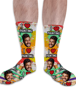 I Love Painting Personalised Socks Photo Socks