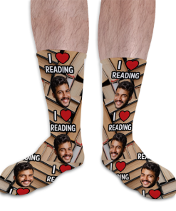 I Love Reading Socks Personalised Photo Socks