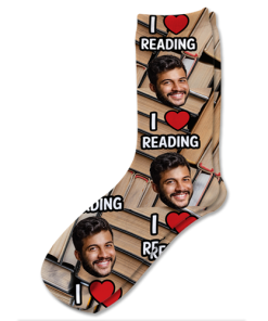 Alternative view of I Love Reading Socks Personalised Photo Socks