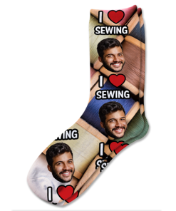 Alternative view of I Love Sewing Socks Personalised Photo Socks