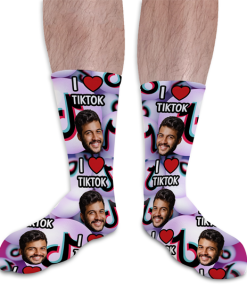 I Love Tiktok Socks Personalised Photo Socks