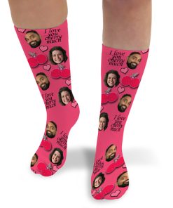 I Love You Cherry Much Valentines Day Personalised Socks Photo Socks