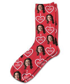 Alternative view of I Love You Valentines Day Personalised Socks Photo Socks