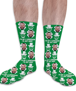 Not A Leprechaun Personalised St Patricks Day Photo Socks