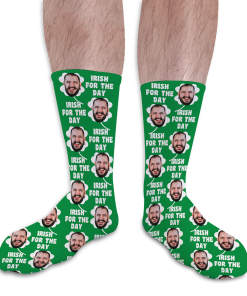 Irish For The Day Personalised St Patricks Day Photo Socks
