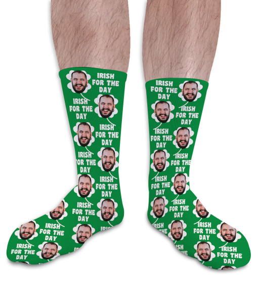 Irish For The Day Personalised St Patricks Day Photo Socks