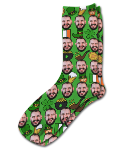 Alternative view of Irish Pattern Personalised St Patricks Day Photo Socks