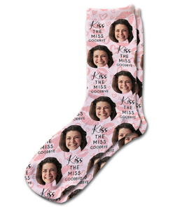 Alternative view of Kiss The Miss Goodbye Personalised Hen Do Socks Photo Socks