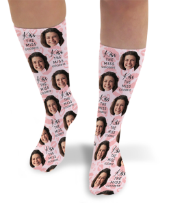 Kiss The Miss Goodbye Personalised Hen Do Socks Photo Socks
