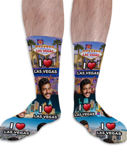 I Love Las Vegas Socks Personalised Photo Socks