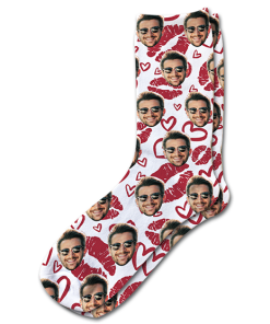 Alternative view of Lips Valentines Day Personalised Socks Photo Socks