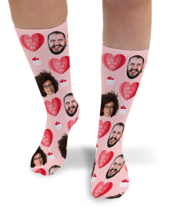 Love Is In The Air Valentines Day Personalised Socks Photo Socks
