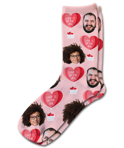 Alternative view of Love Is In The Air Valentines Day Personalised Socks Photo Socks