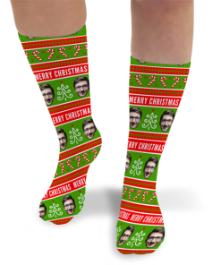 Merry Christmas Personalised Christmas Socks Photo Socks