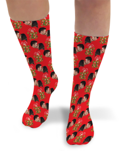 Mistletoe Personalised Christmas Socks Photo Socks