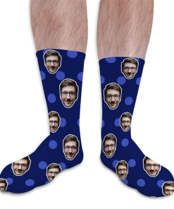 Polka Dots Personalised Photo Socks