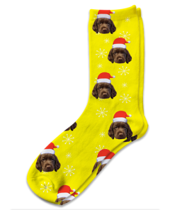 Alternative view of Pets Santa Hat Personalised Christmas Photo Socks