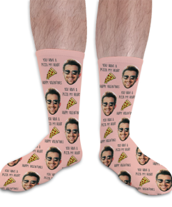 Pizza My Heart Valentines Day Personalised Socks Photo Socks