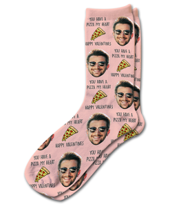 Alternative view of Pizza My Heart Valentines Day Personalised Socks Photo Socks