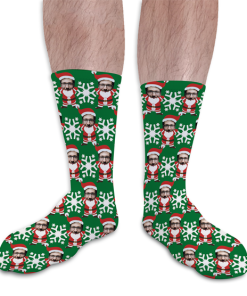 Santa Body Personalised Christmas Socks Photo Socks