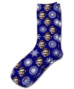 Alternative view of Snowflake Personalised Christmas Socks Photo Socks