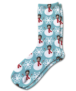 Alternative view of Snowman Personalised Christmas Socks Photo Socks