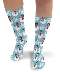 Snowman Personalised Christmas Socks Photo Socks
