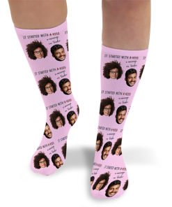 Started With A Message On Tinder Valentines Day Personalised Socks Photo Socks