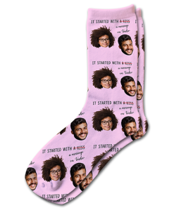 Alternative view of Started With A Message On Tinder Valentines Day Personalised Socks Photo Socks