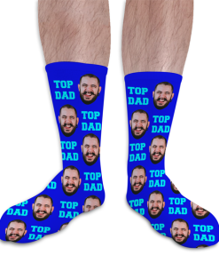 Top Dad Fathers Day Personalised Socks Photo Socks