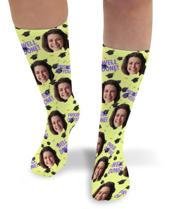 Well Done Personalised Graduation Photo Socks