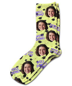 Alternative view of Well Done Personalised Graduation Photo Socks