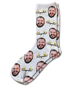 Alternative view of Congrats Champagne Personalised Graduation Photo Socks