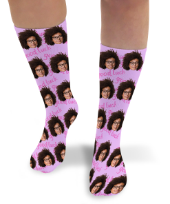 Good Luck Pink Personalised Graduation Photo Socks