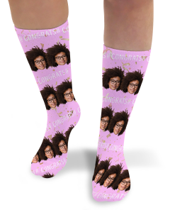 Congrats Pink Personalised Graduation Photo Socks