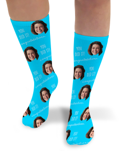 You Did It Personalised Graduation Photo Socks