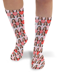 Hearts Personalised Mothers Day Socks Photo Socks