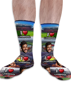 I Love Liverpool Socks Personalised Photo Socks