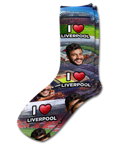 Alternative view of I Love Liverpool Socks Personalised Photo Socks