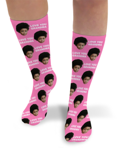 Photo & Message Love You Grandma Personalised Photo Socks