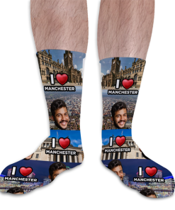 I Love Manchester Socks Personalised Photo Socks